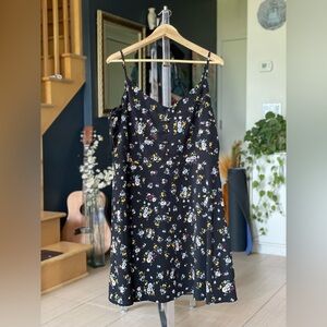 Le Chateau Black Dress with Floral Accents
